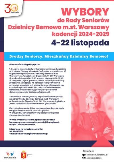 Wybory do Rady Seniorów Dzielnicy Bemowo