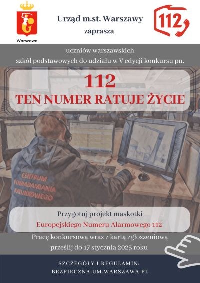 112 - ten numer ratuje życie - konkurs plastyczny na Woli